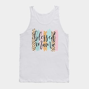 Blessed Mama Leopard Mama Shirt Mothers Day Gifts Tank Top